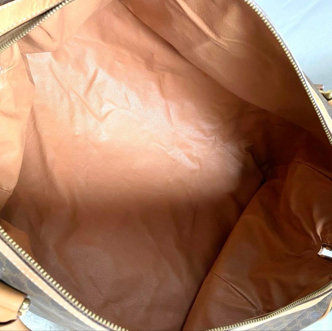 美品　CELINE セリーヌ マカダム柄 PVCレザー 大容量 ボストンバッグ