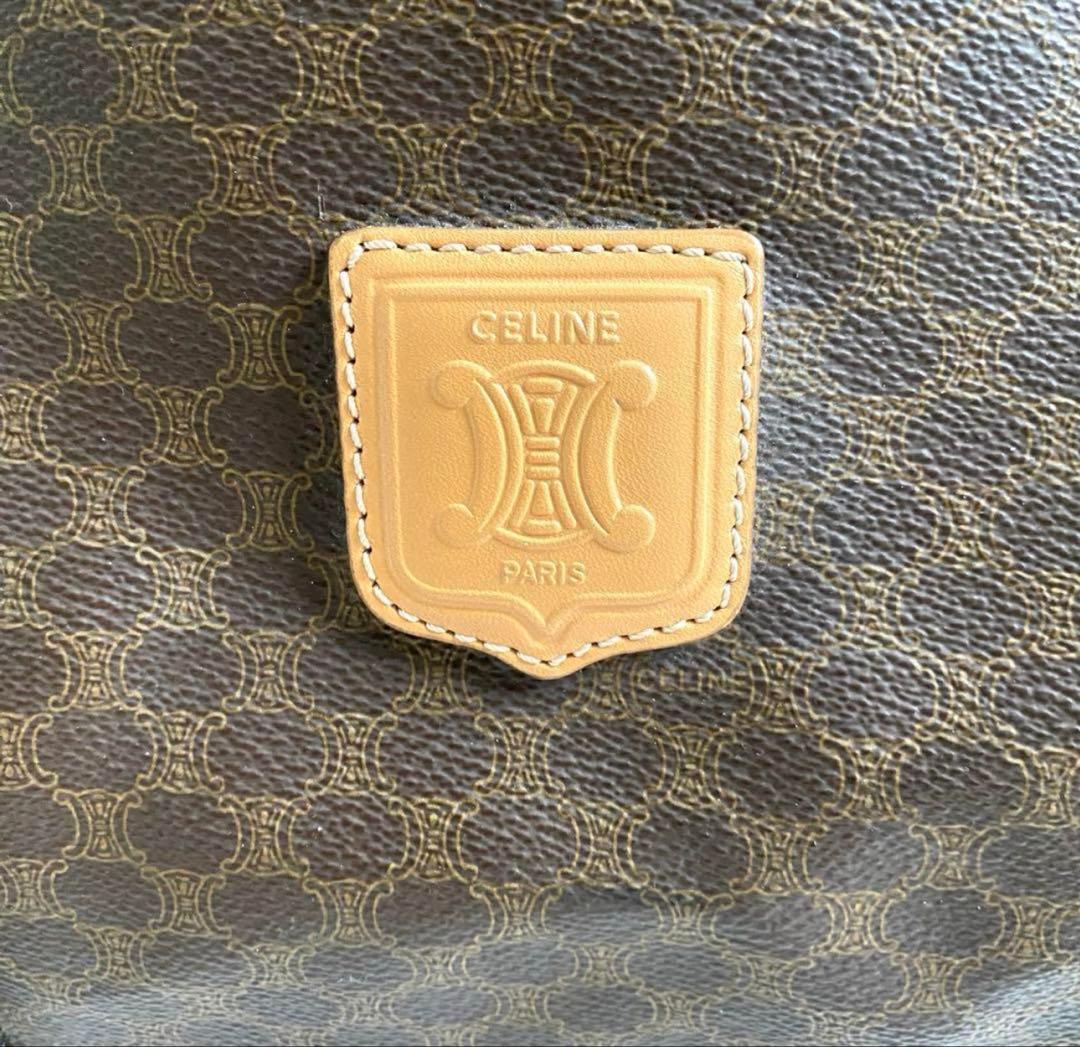 美品　CELINE セリーヌ マカダム柄 PVCレザー 大容量 ボストンバッグ