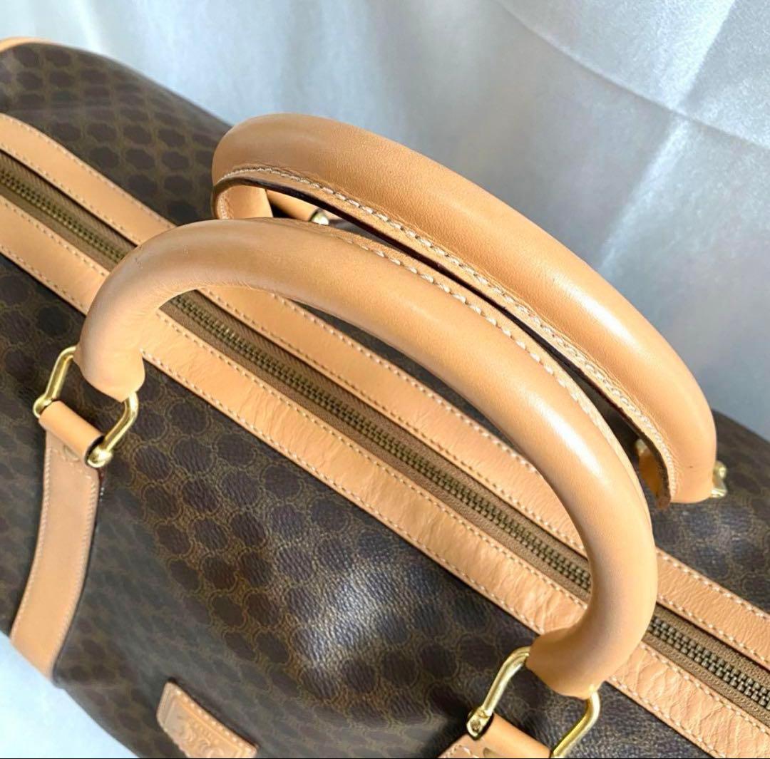 美品　CELINE セリーヌ マカダム柄 PVCレザー 大容量 ボストンバッグ