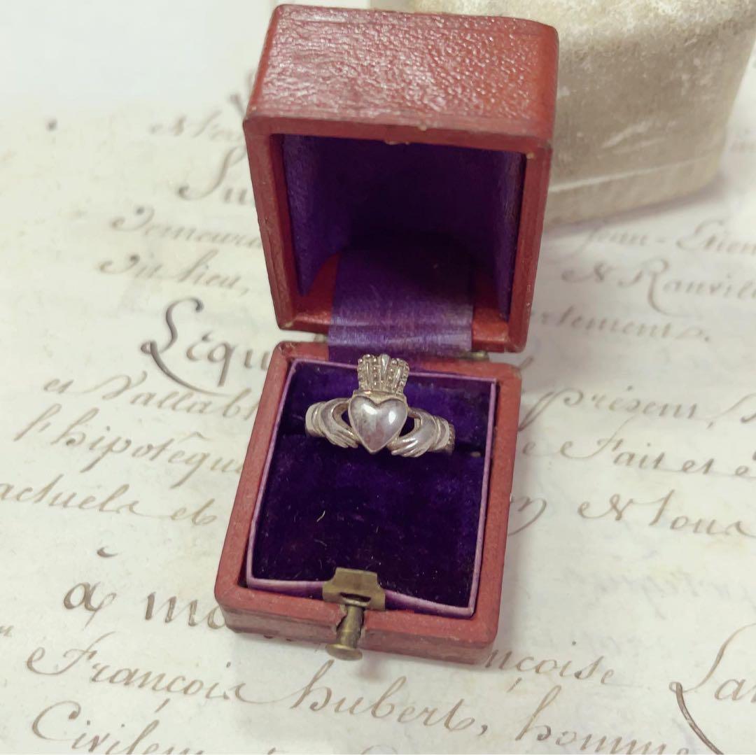 値下 フランスアンティーク　小さなリングボックス　本革