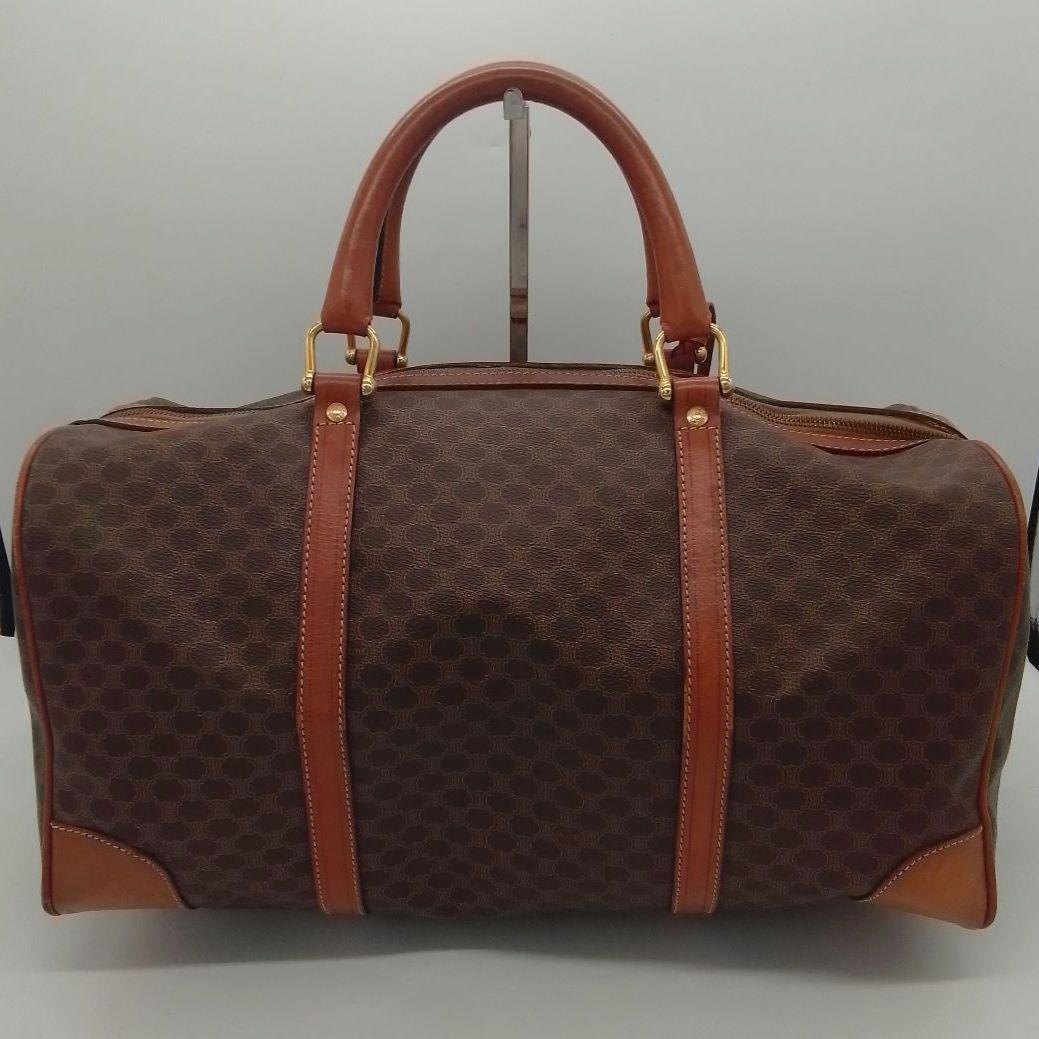 JH54 セリーヌ マカダム ボストンバッグ ゴールド金具 トリオンフ