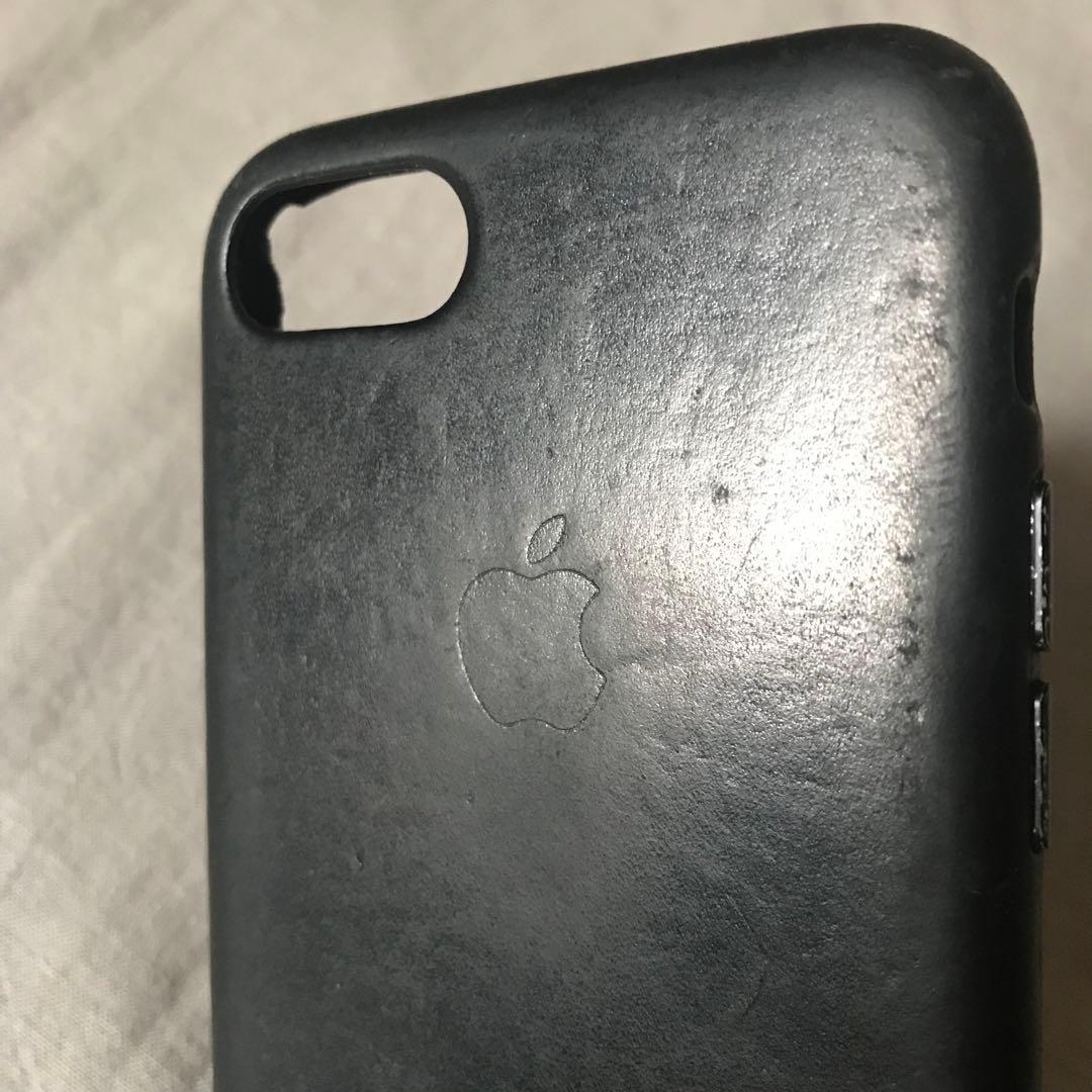 希少Apple 純正ブラックレザー iPhone7用ケース