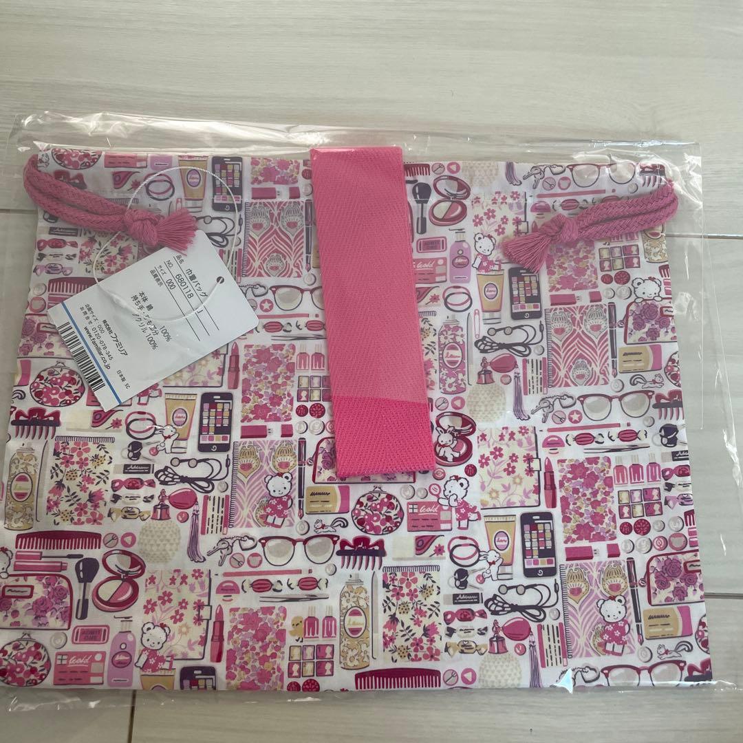 【新品未使用】familiar リバティ 巾着バッグ フォーゲットミーノッツ
