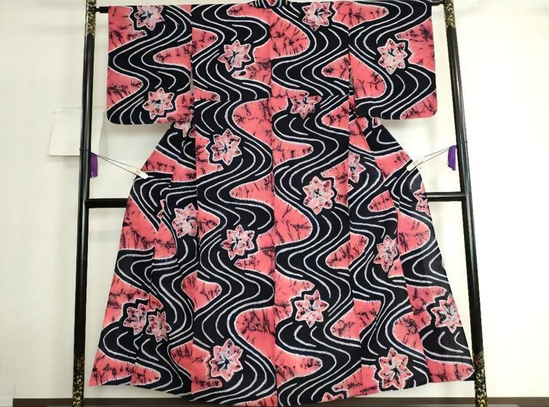 【24時間以内発送】 夏物 浴衣 有松鳴海絞り 新品未使用 竜田川 綿