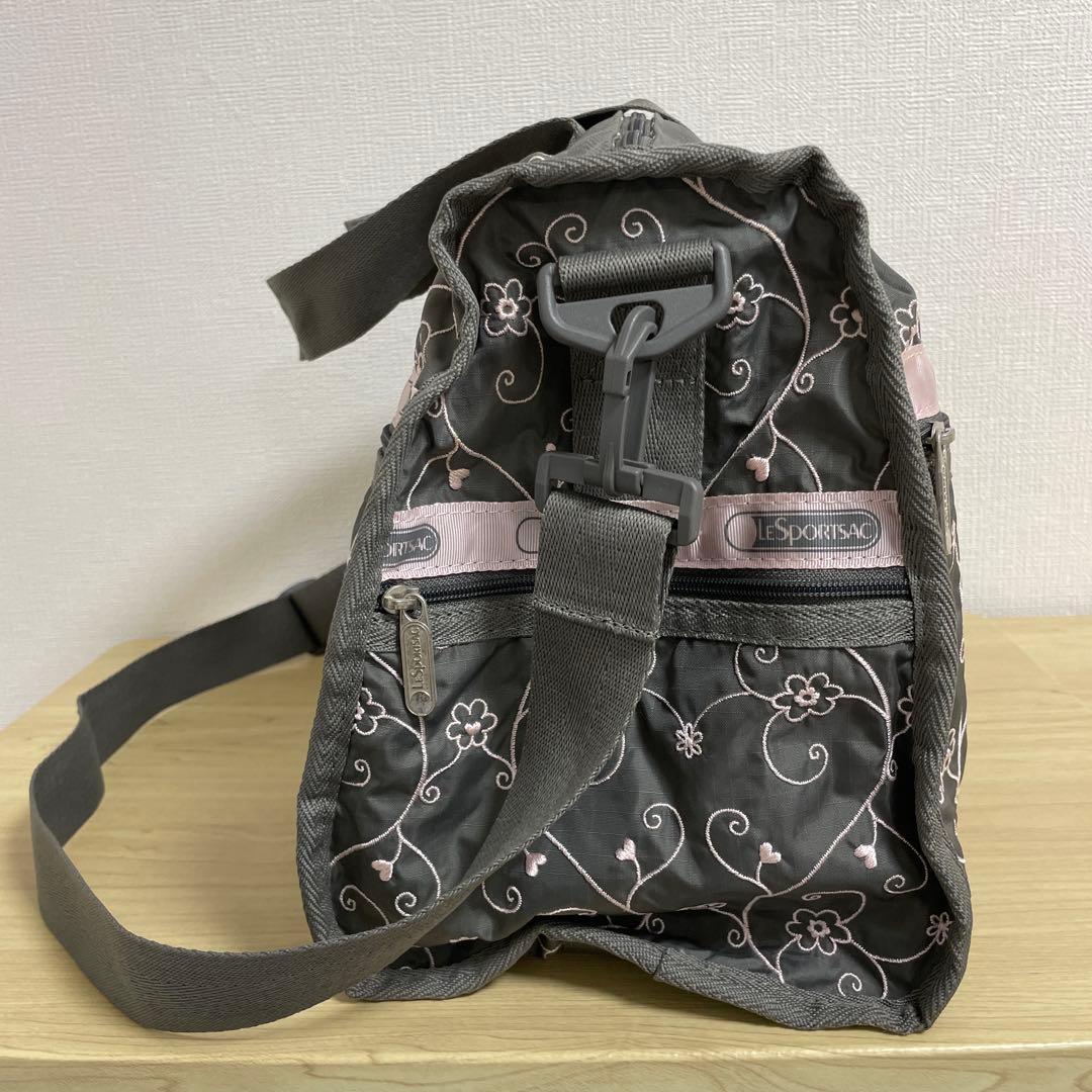 LeSportsac ボストンバッグ グレー ピンク