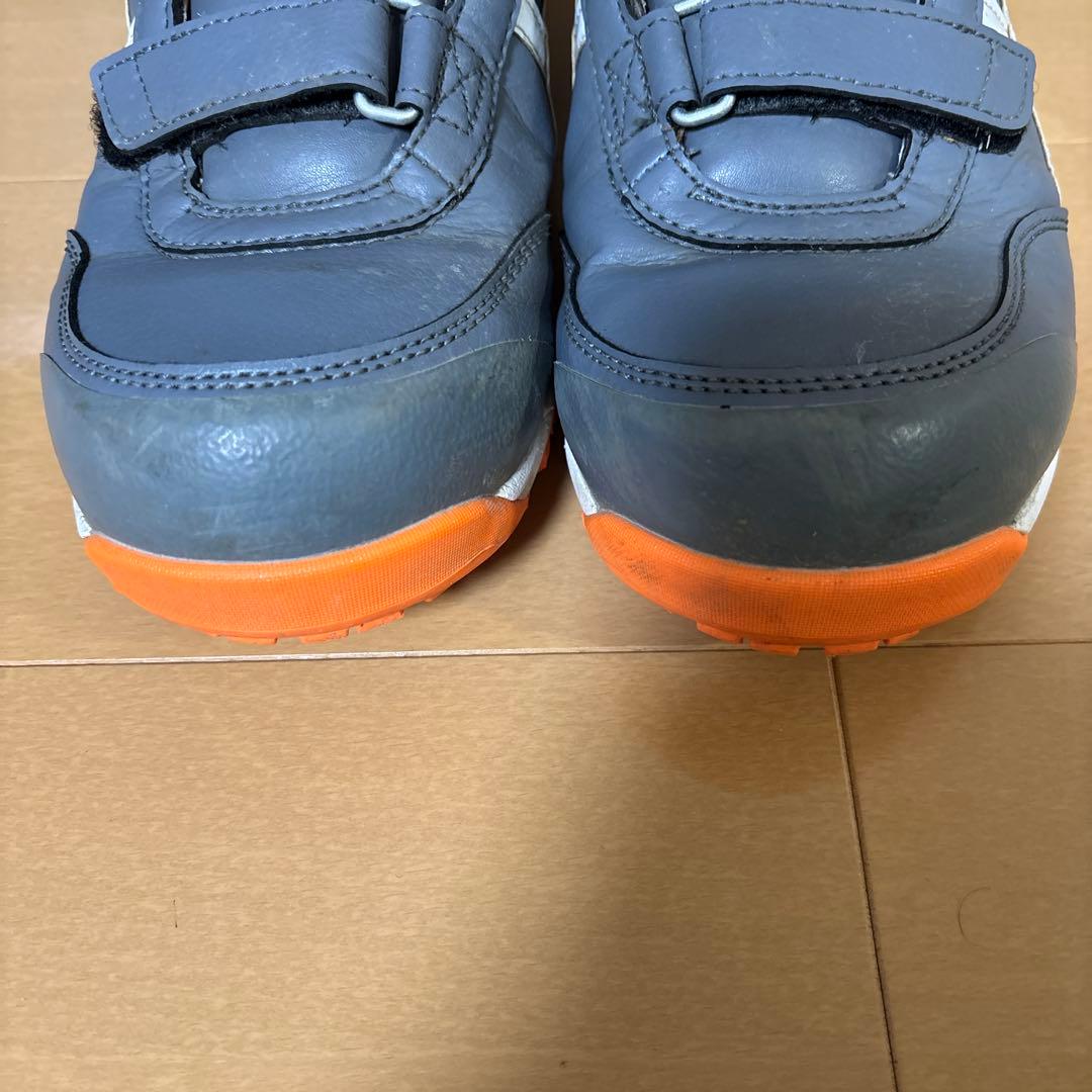 asics グレー/オレンジ ハイカット安全靴