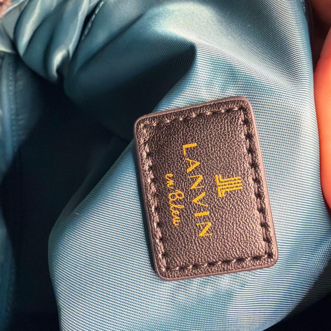 美品 ランバンオンブルー LANVIN en Bleu ショルダーバッグ リボン