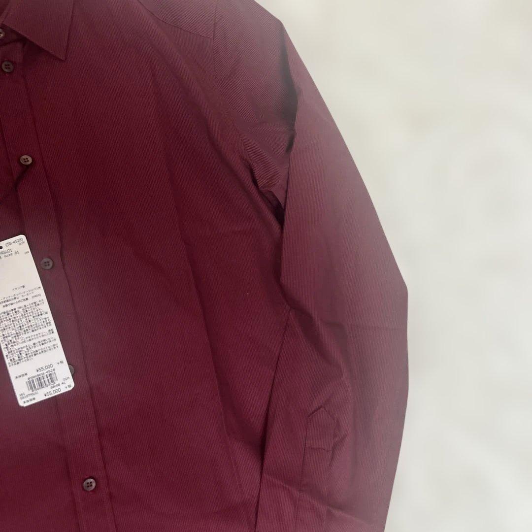 【タグ付未使用】ドルチェ&ガッバーナ gold ドレスシャツ ストライプ　赤