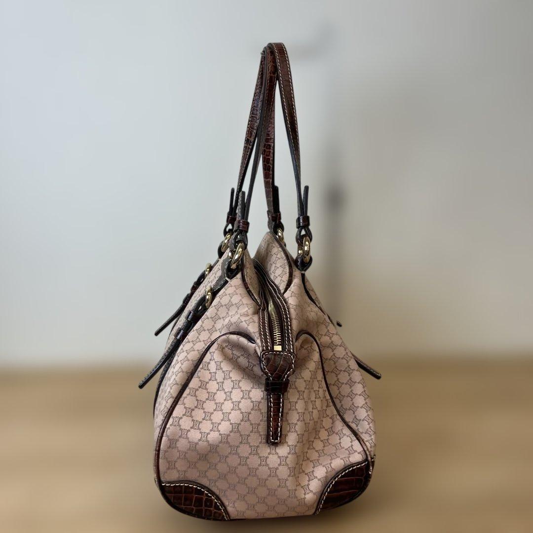 CELINE セリーヌ ボストンバッグ ピンクベージュ キャンバス 保存袋付き