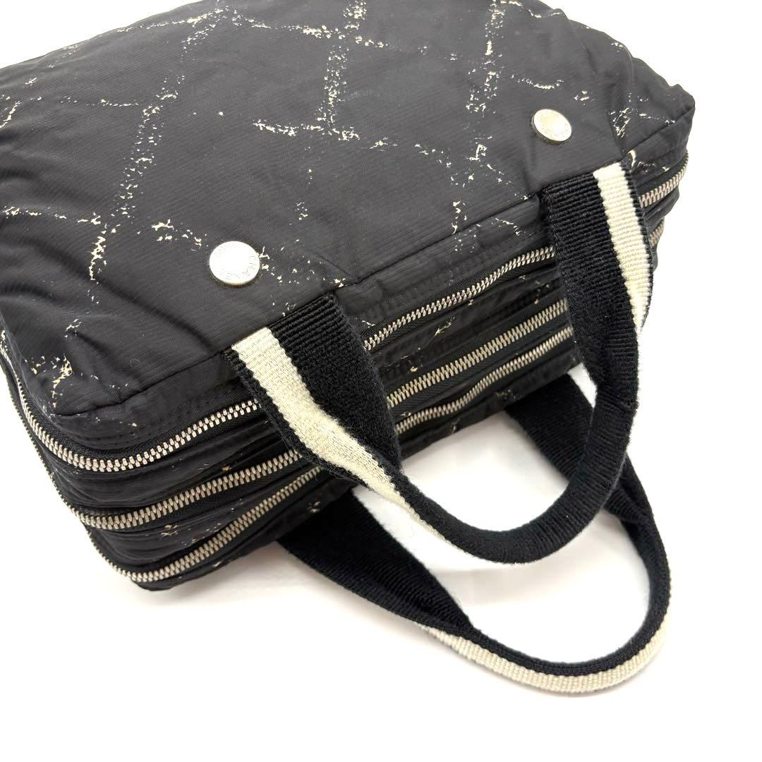 CHANEL 旧トラベルライン ミニボストンバッグ ブラック ナイロン 正規品