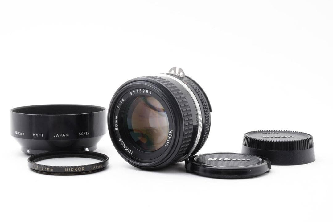 ★極美品★ニコンNikon Ai-S 50mm f1.4 フード付き #595