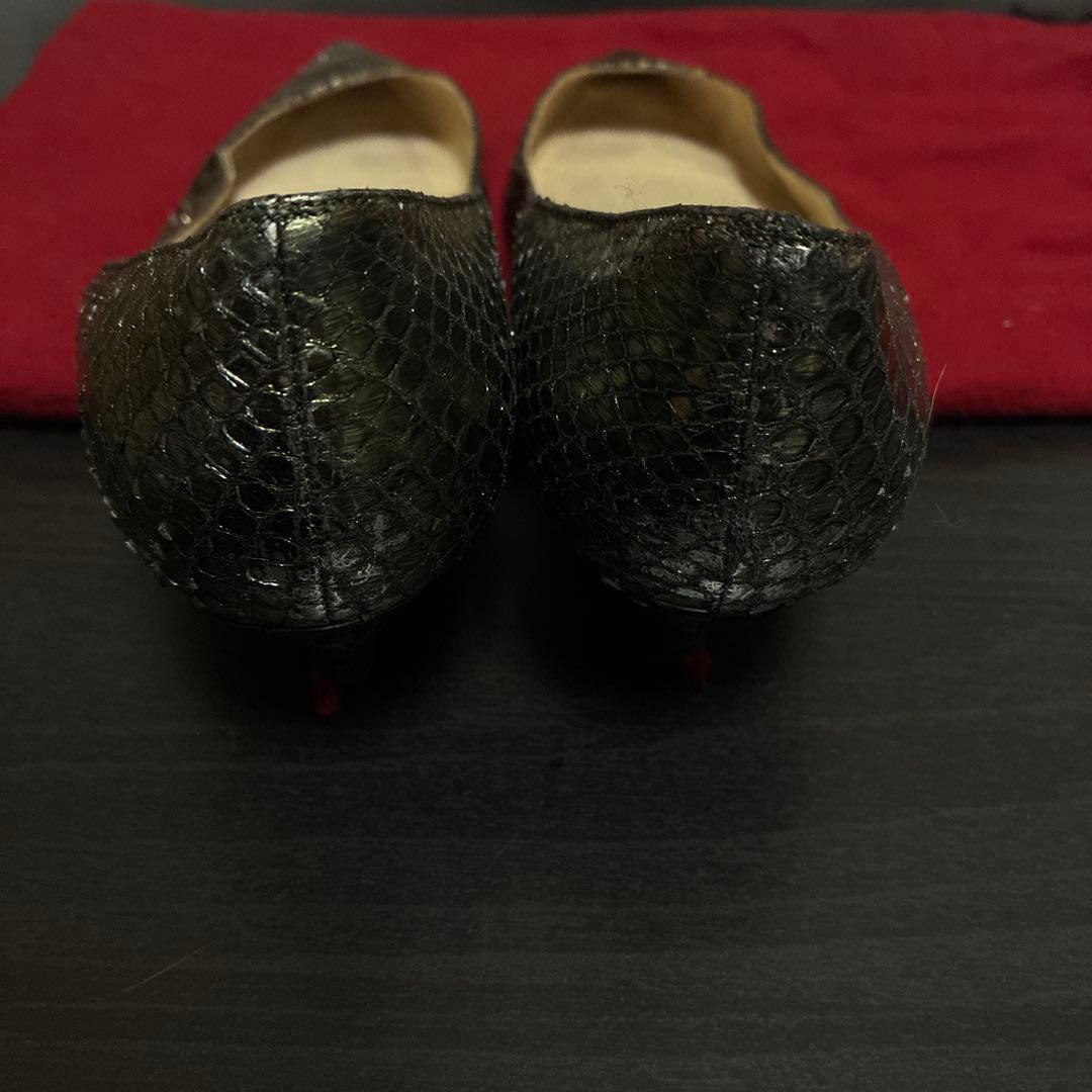 #1016 クリスチャンルブタン パイソン型押し ポインテッドトゥパンプス