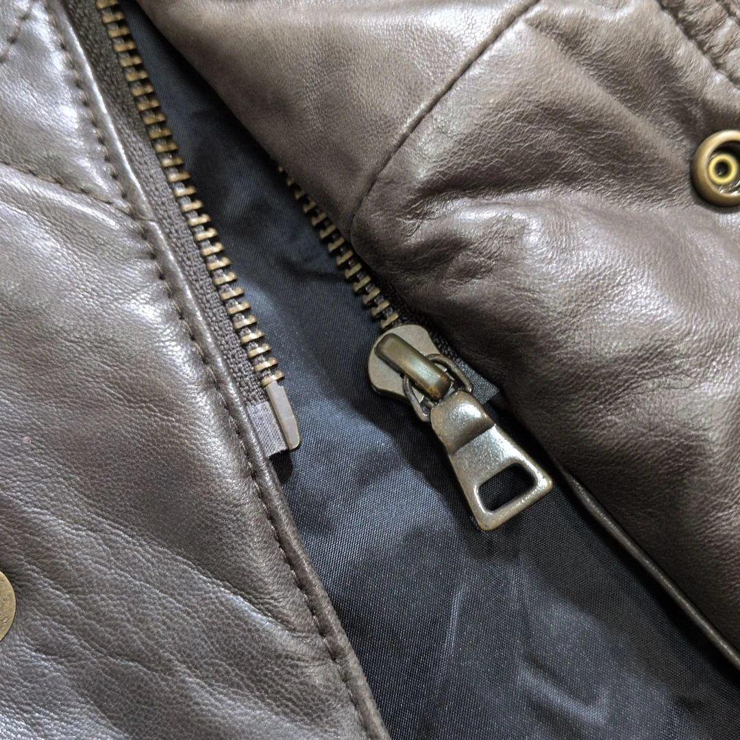 超良品★ジャーナルスタンダード シープスキン 中綿キルティングJK L 緑 羊革