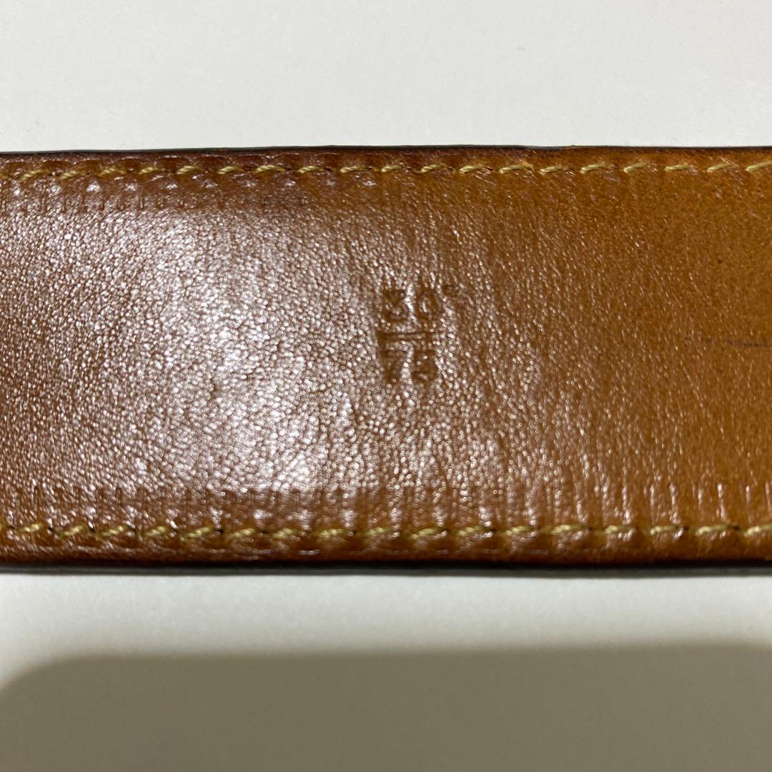 ベルト　幅37mm シボ皮　ダークブラウン　30 75