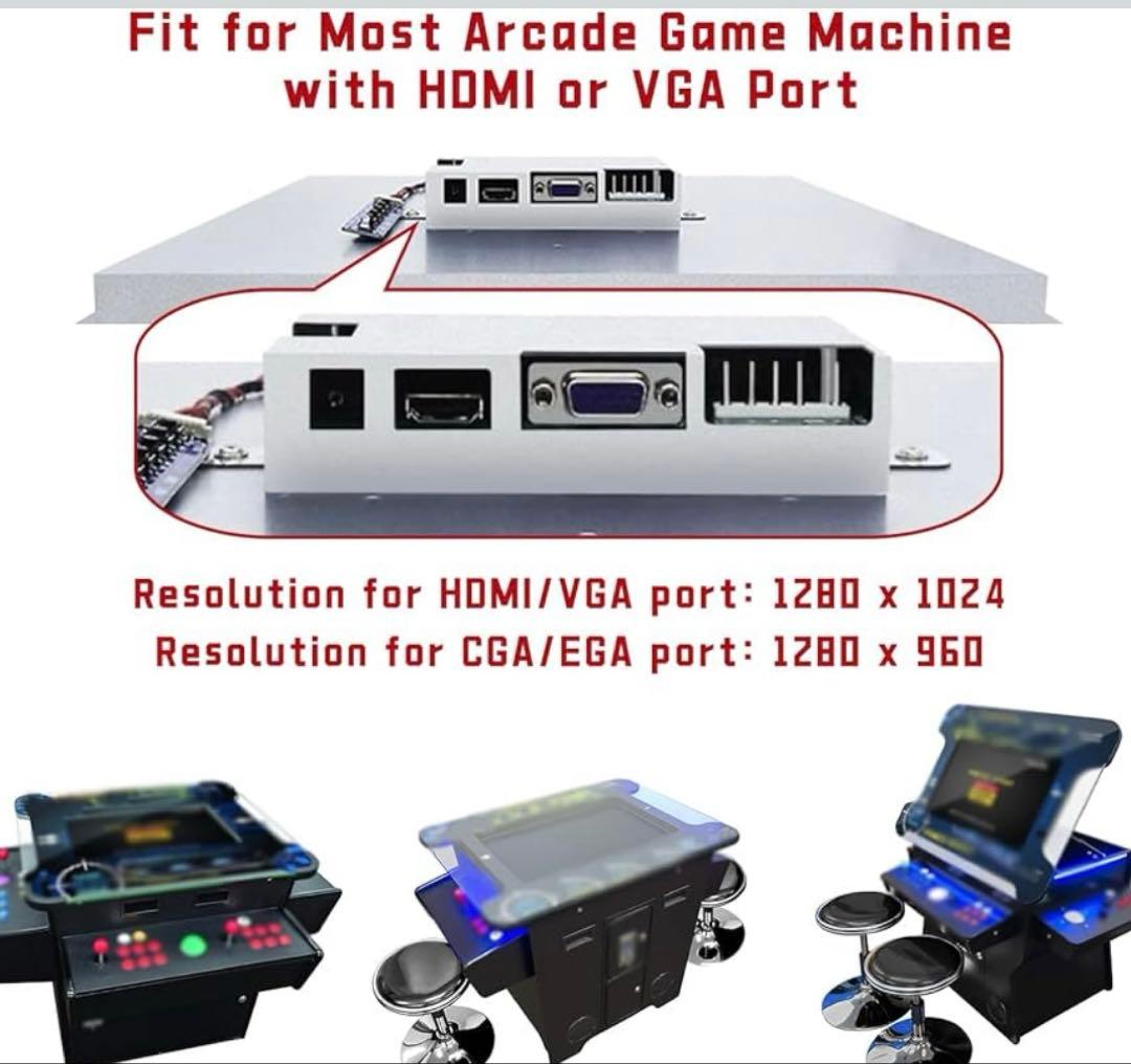 UNICO 26インチアーケード交換用モニター、HDMI/VGA/CGA/EGA