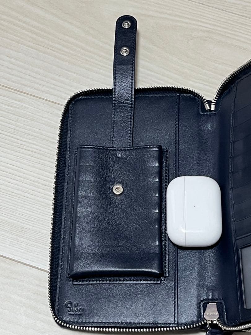 【箱&袋付き】グッチ 長財布　マイクロシマ レザー ダブルジップ オーガナイザー