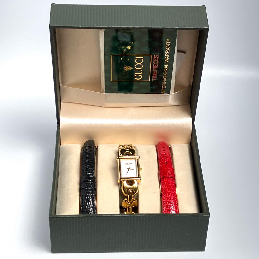 【新品電池/稼働】グッチ チェンジベルト付き 腕時計 レディース クォーツ