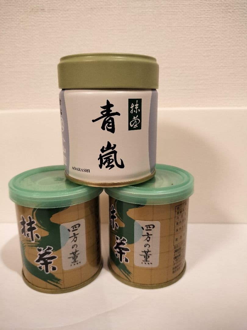 【京都宇治】山政小山園抹茶 四方の薫30g x 2缶 丸久小山園青嵐40g×1缶