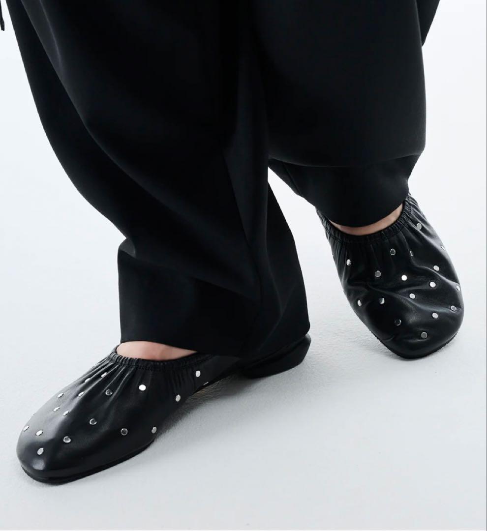 SHISEI GATHER BALLET STUDS 37サイズ ブラック