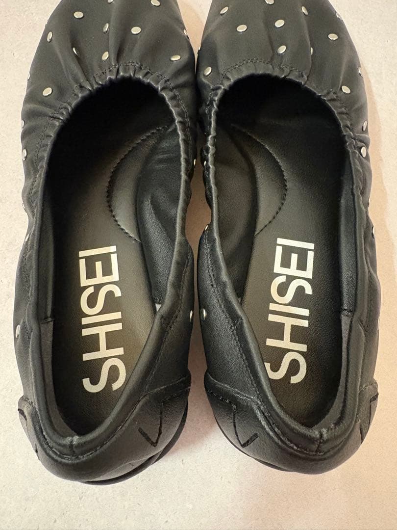 SHISEI GATHER BALLET STUDS 37サイズ ブラック