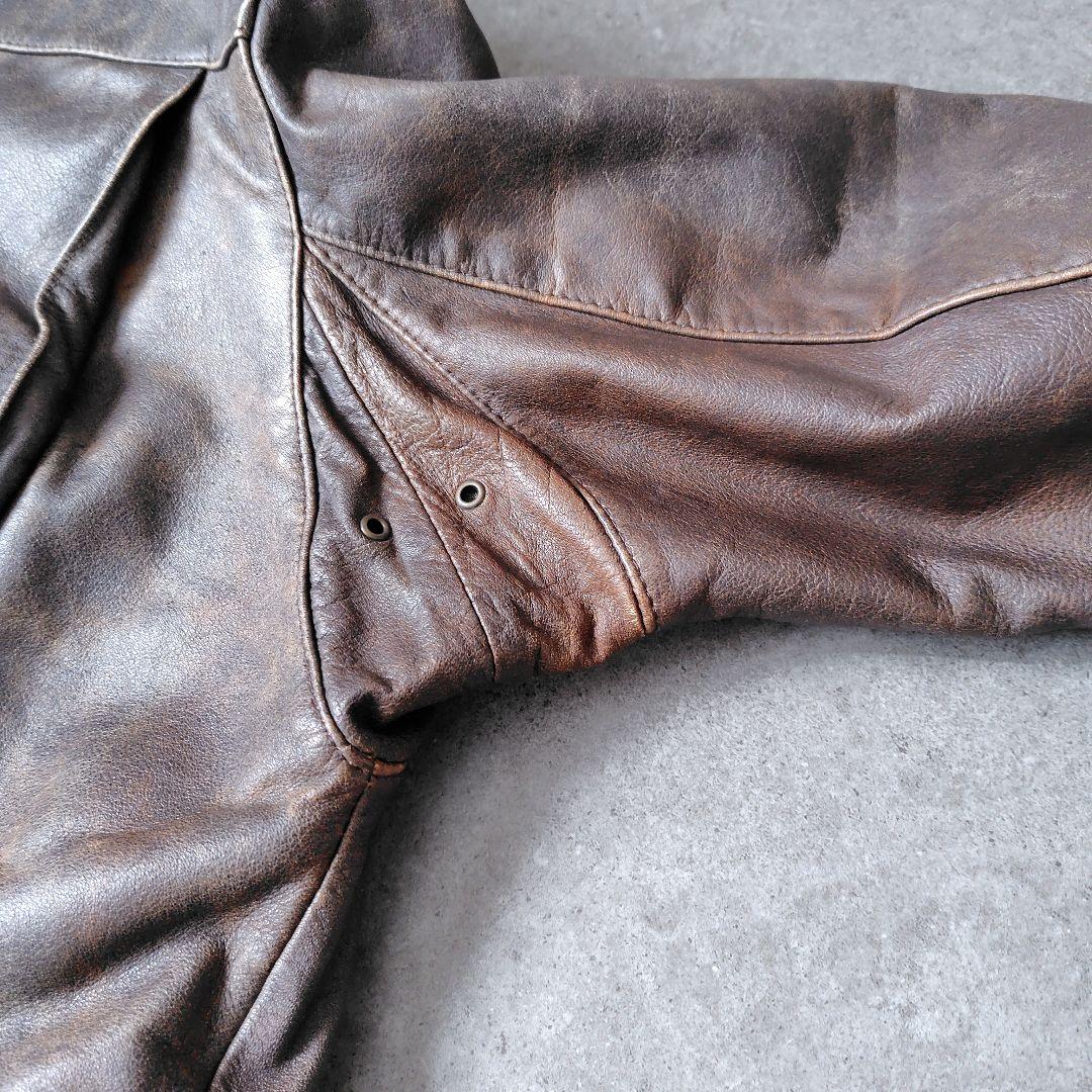 美品★フライト レザー ジャケット G-1 A-2 2-B ブラウン 本革 ボア