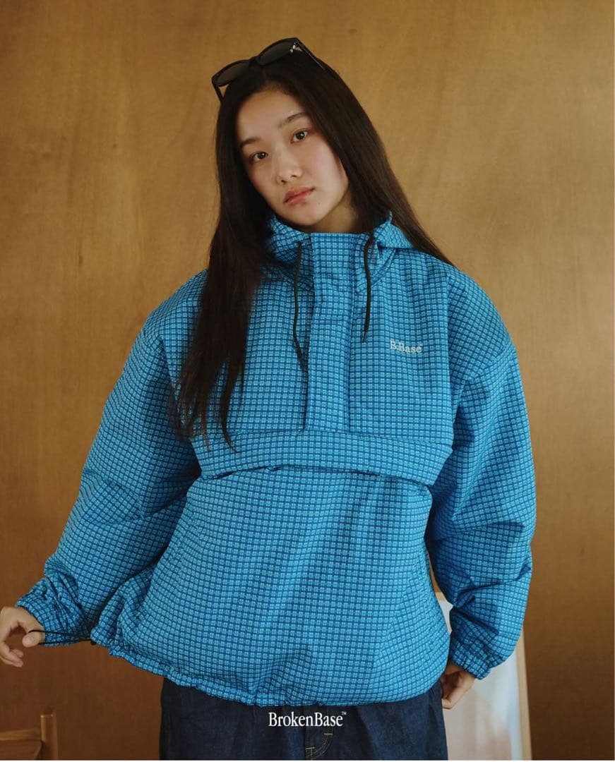 新品　Broken base パテッドナイロンアノラック