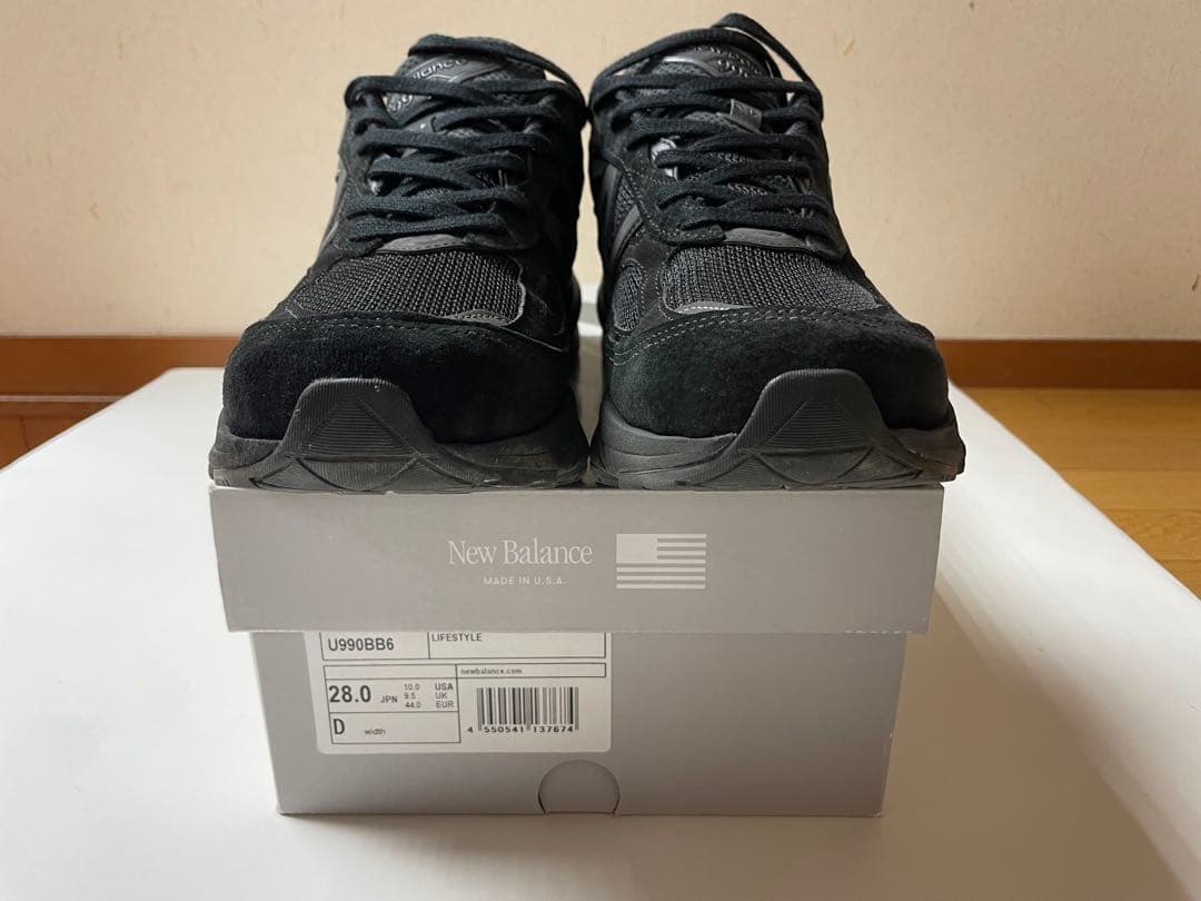 New Balance U990BB6 トリプルブラック 28.0