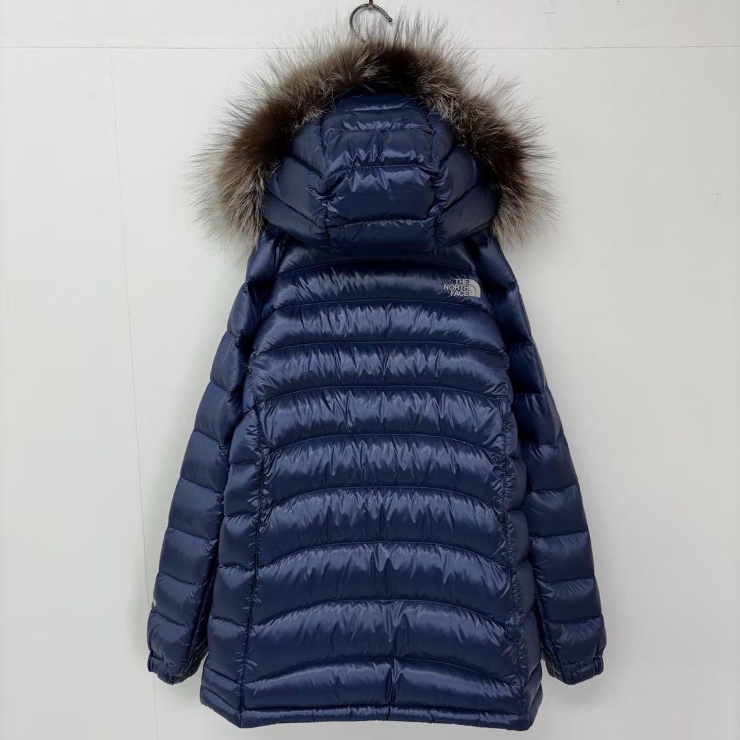 本日限定 ノースフェイス 600FIL セミロング フードダウン ネイビー M