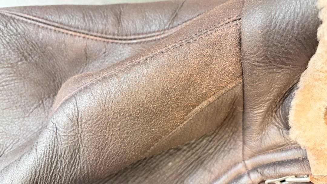 D&Gレザームートンジャケット M ダークブラウン