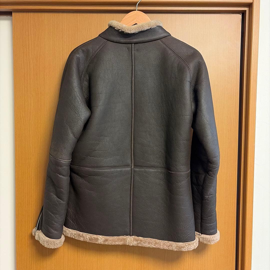 D&Gレザームートンジャケット M ダークブラウン