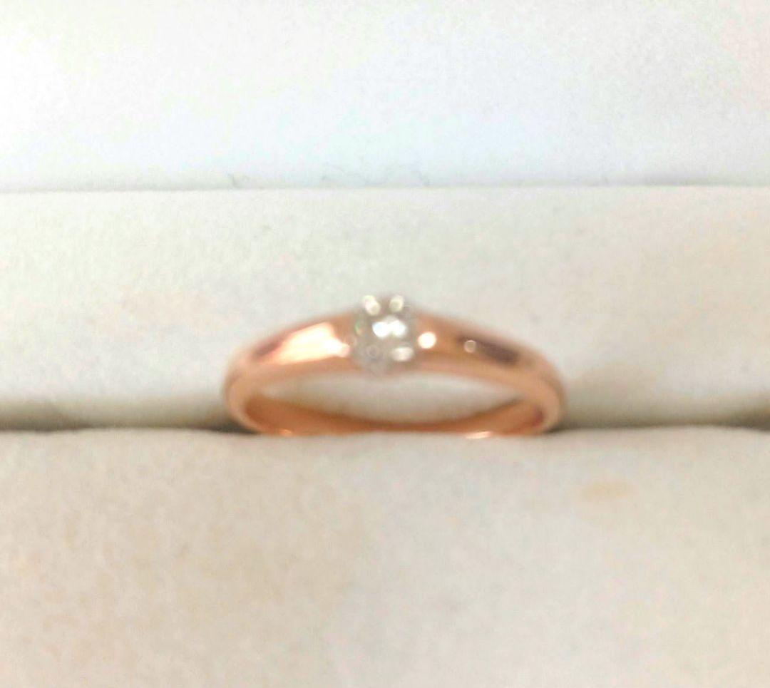 10金ローズゴールド 天然ダイヤモンドリング❕