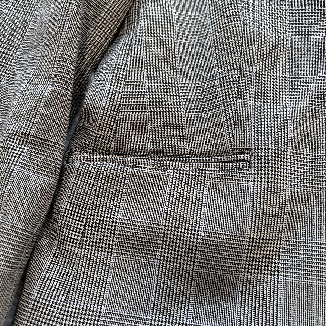 PLST ウォームリザーブカラーレスジャケット&パンツ スーツ グレンチェック