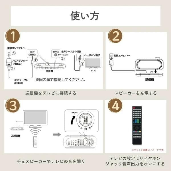 TV音声を手元でハッキリ聞こえる 周の音で聞き取りにくいTV音声を手元でハッキリ