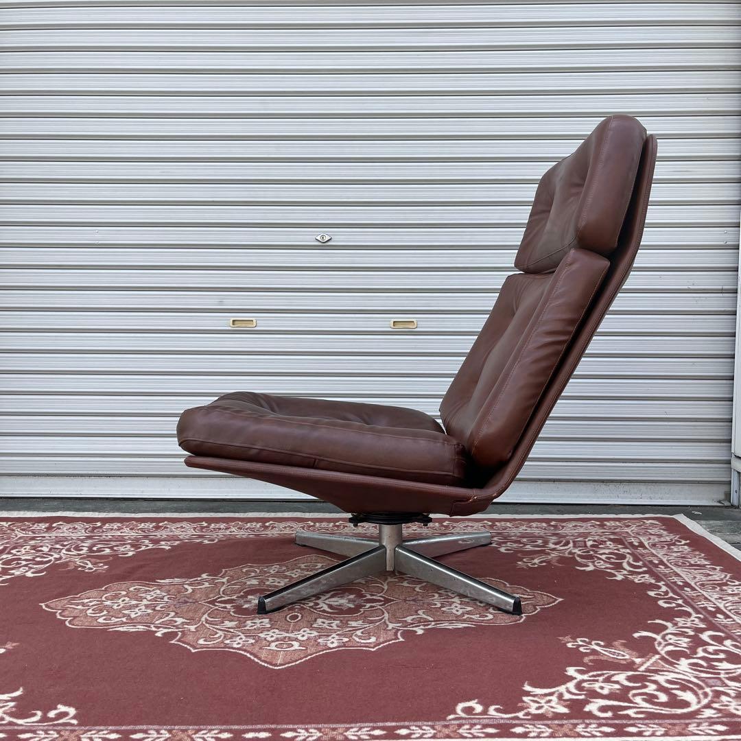 ミッドセンチュリー当時物◾️チトセ ラウンジソファー ラウンジチェア 茶ブラウン