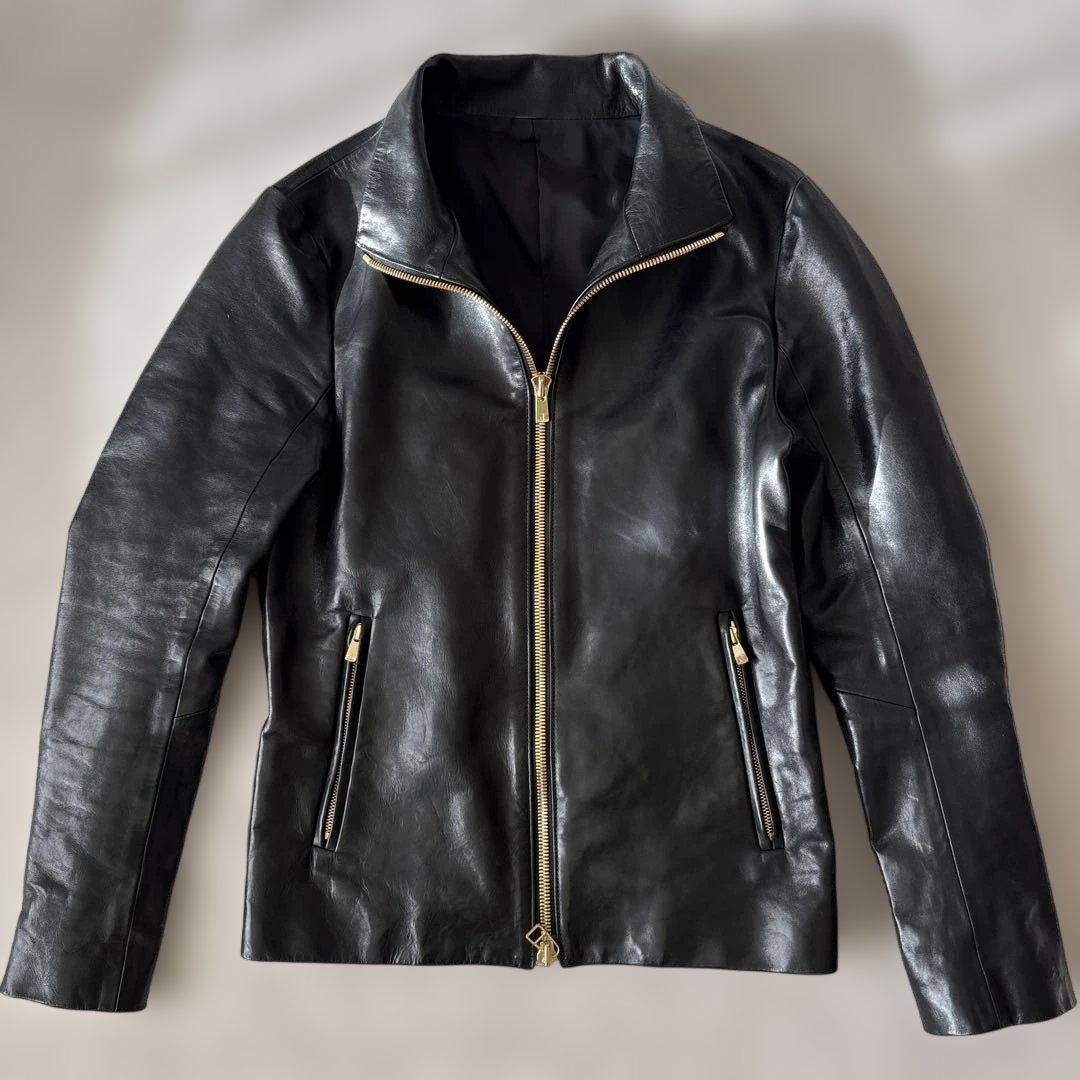 ベルS /N シングルライダースM 黒　ゴールド金具　Wジップ