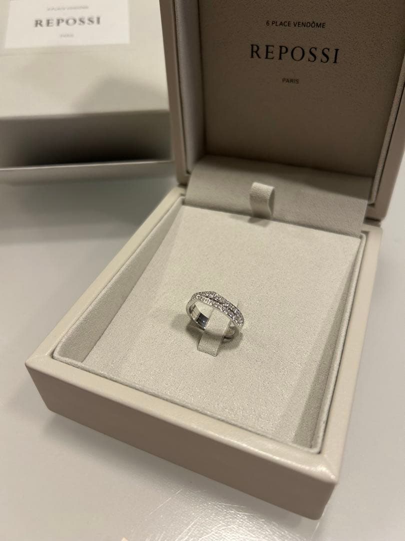 REPOSSI Antifer 2連リング ホワイトゴールド パヴェダイヤモンド