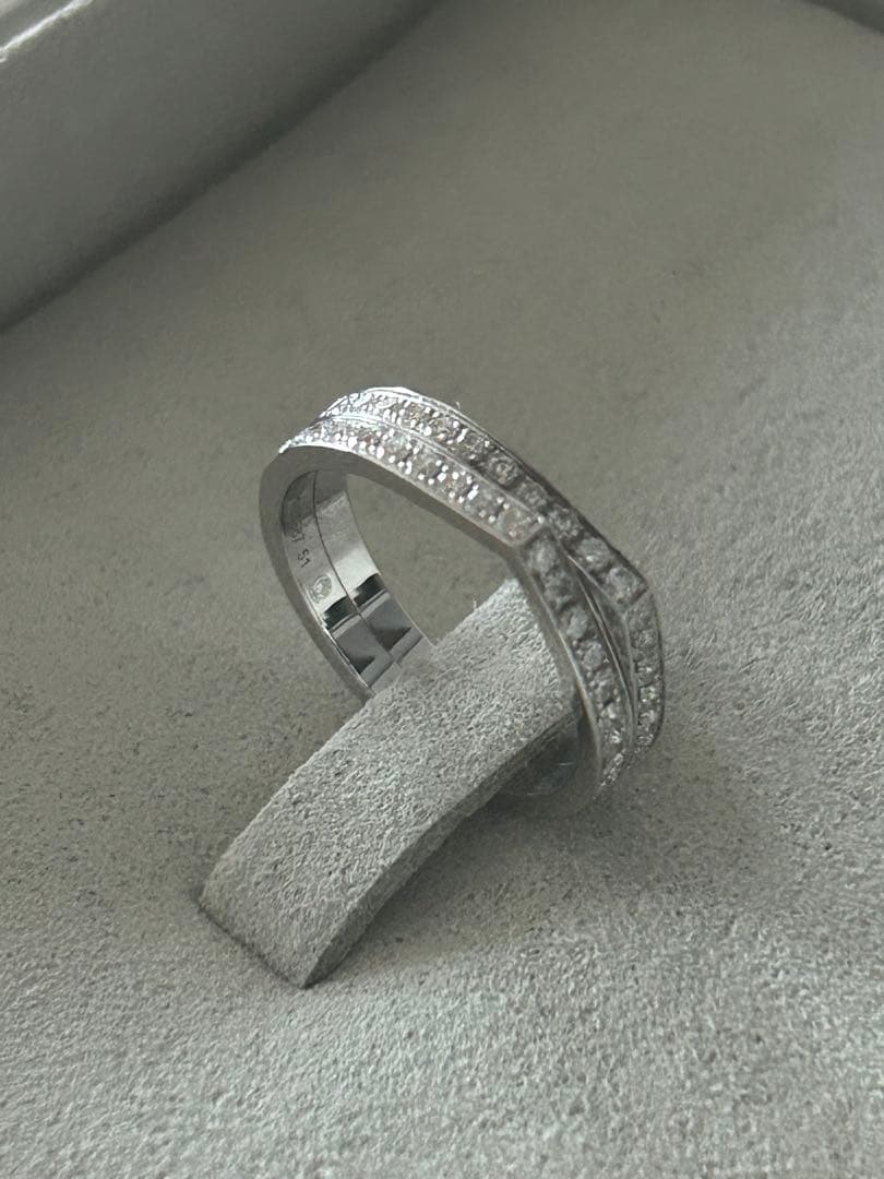 REPOSSI Antifer 2連リング ホワイトゴールド パヴェダイヤモンド