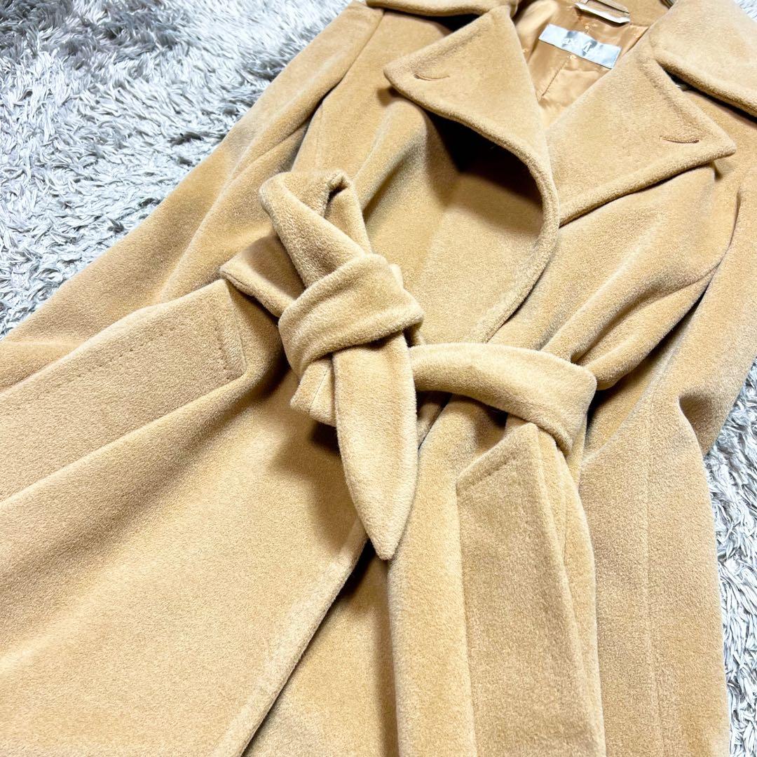 美品 Max Mara マニュエラ ロングコート アンゴラ L相当 キャメル