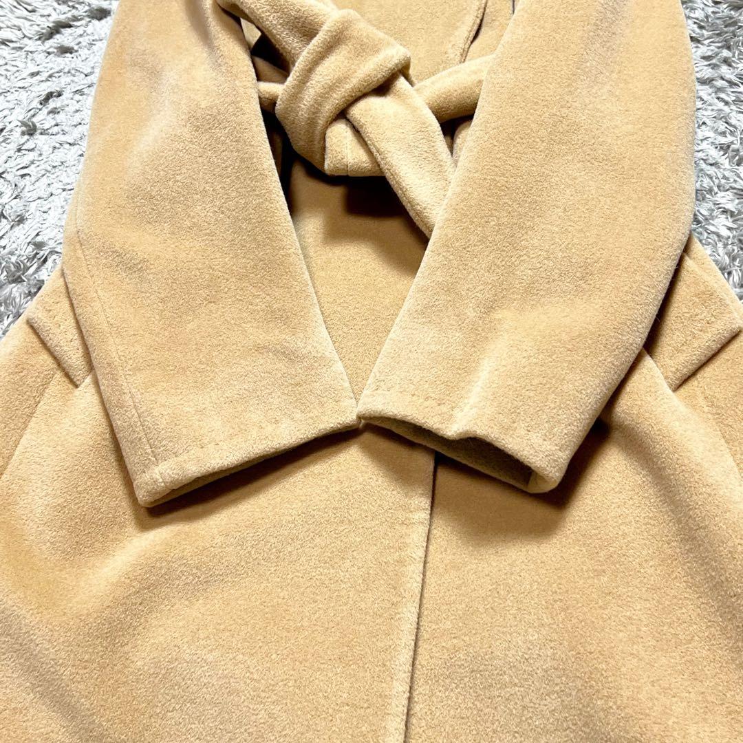 美品 Max Mara マニュエラ ロングコート アンゴラ L相当 キャメル