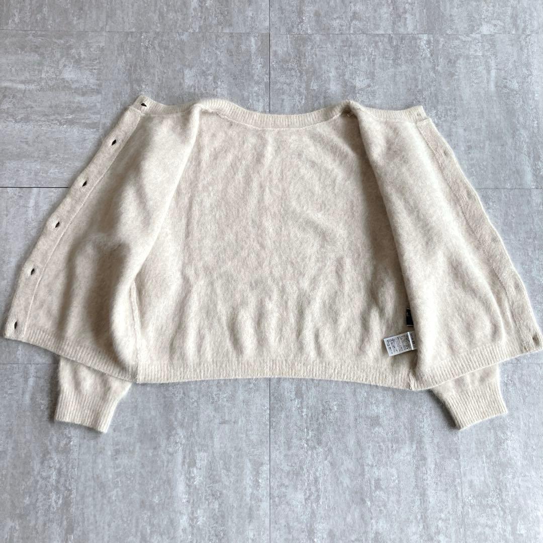 オメカシ　ファーカシミヤ　カーディガン 2WAY アイボリー　Fサイズ