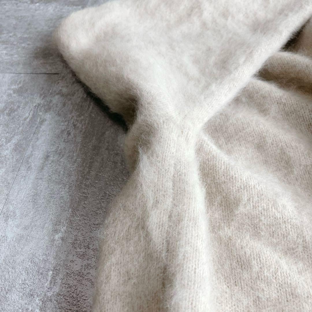 オメカシ　ファーカシミヤ　カーディガン 2WAY アイボリー　Fサイズ