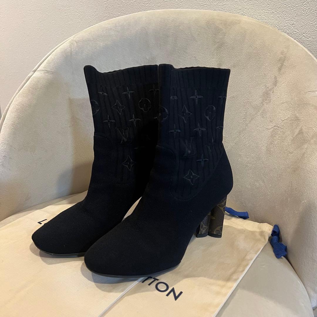 専用 louisvuitton ルイヴィトン シルエットアンクルブーツ ニット