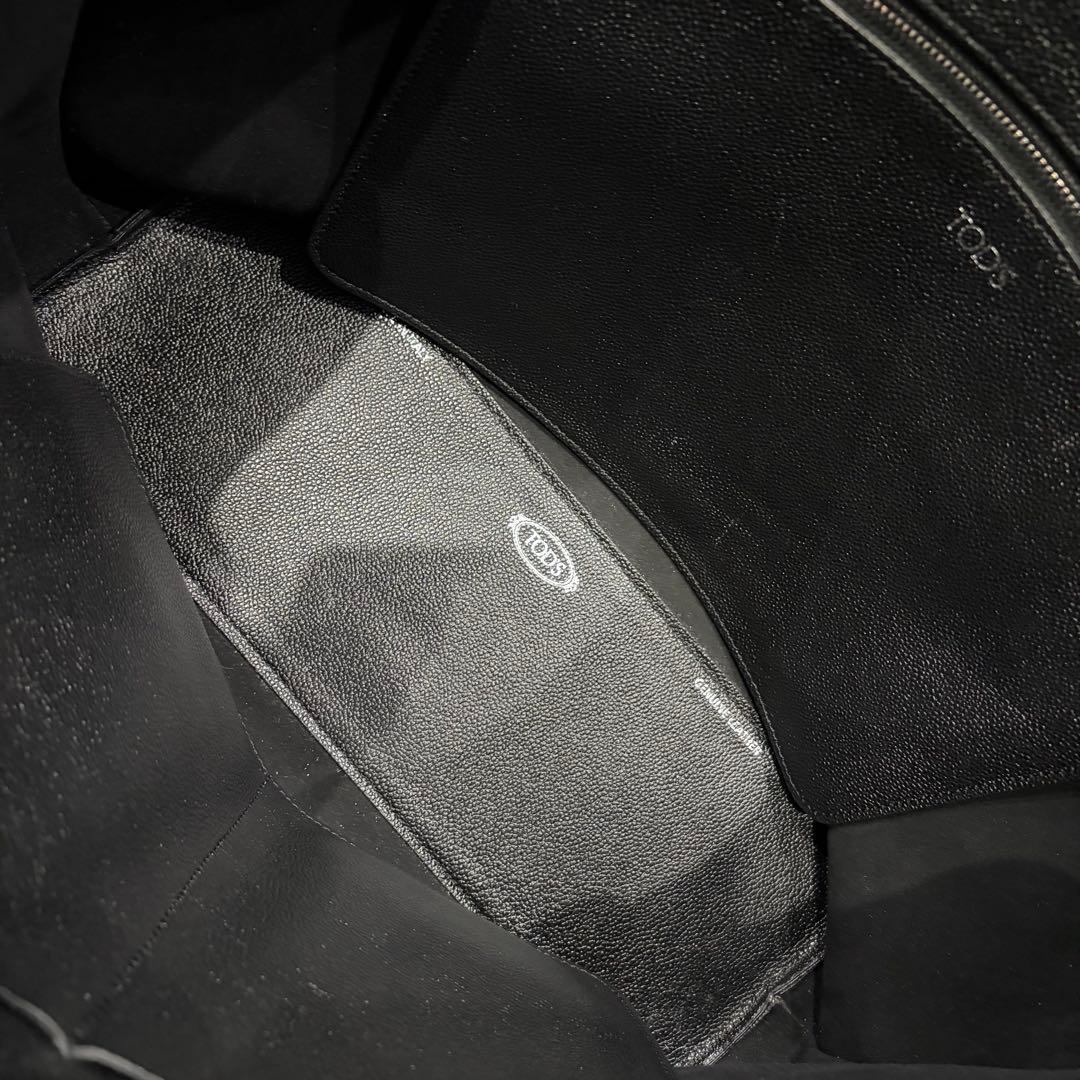 TODS 希少！メンズ　レザートートバッグ　ブラック　オレンジ　中古品