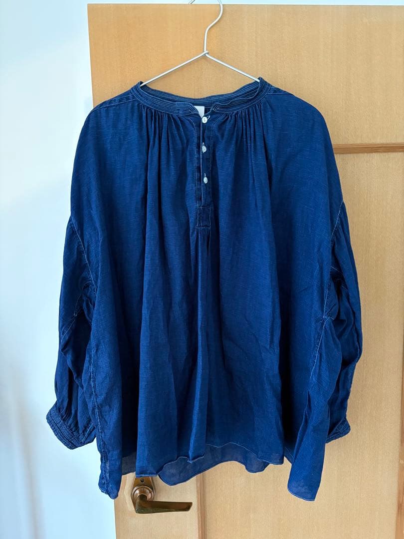 SP（エシュペー）インディゴリネンブラウス