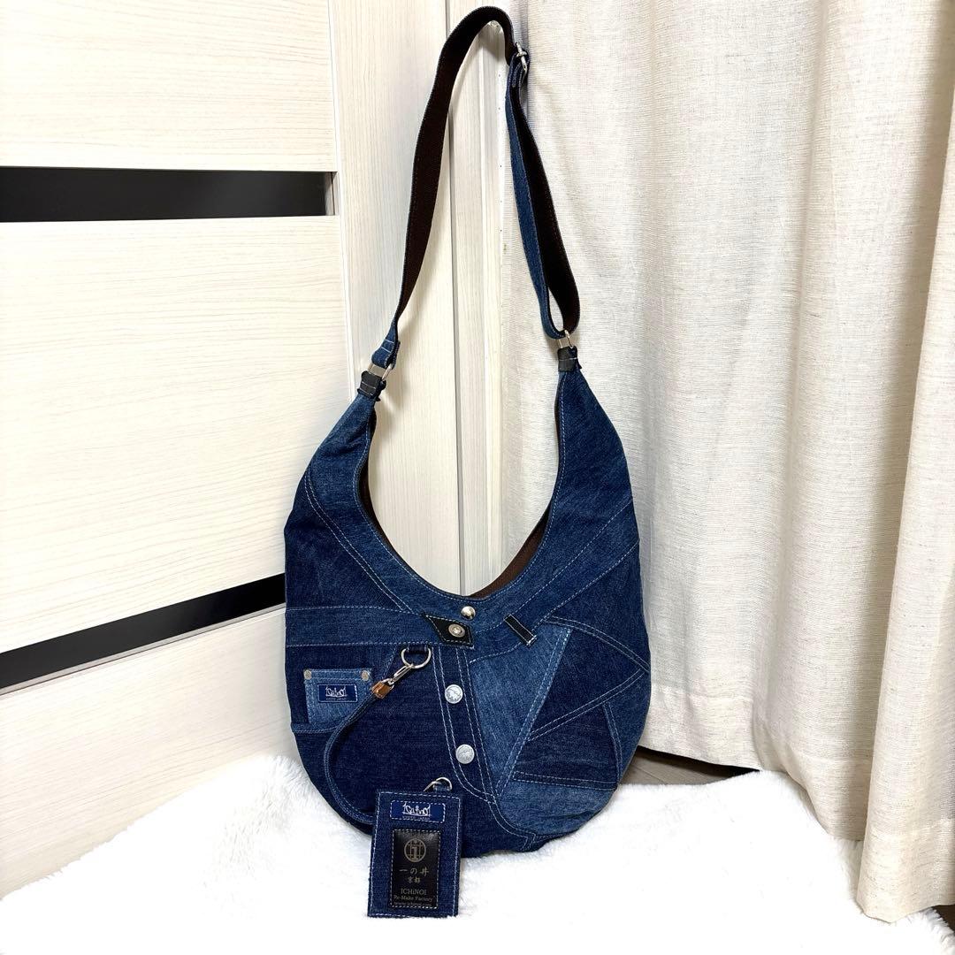 ICHINOI 一ノ井⭐︎デニムバッグ　ショルダーバッグ パスケース付　京都