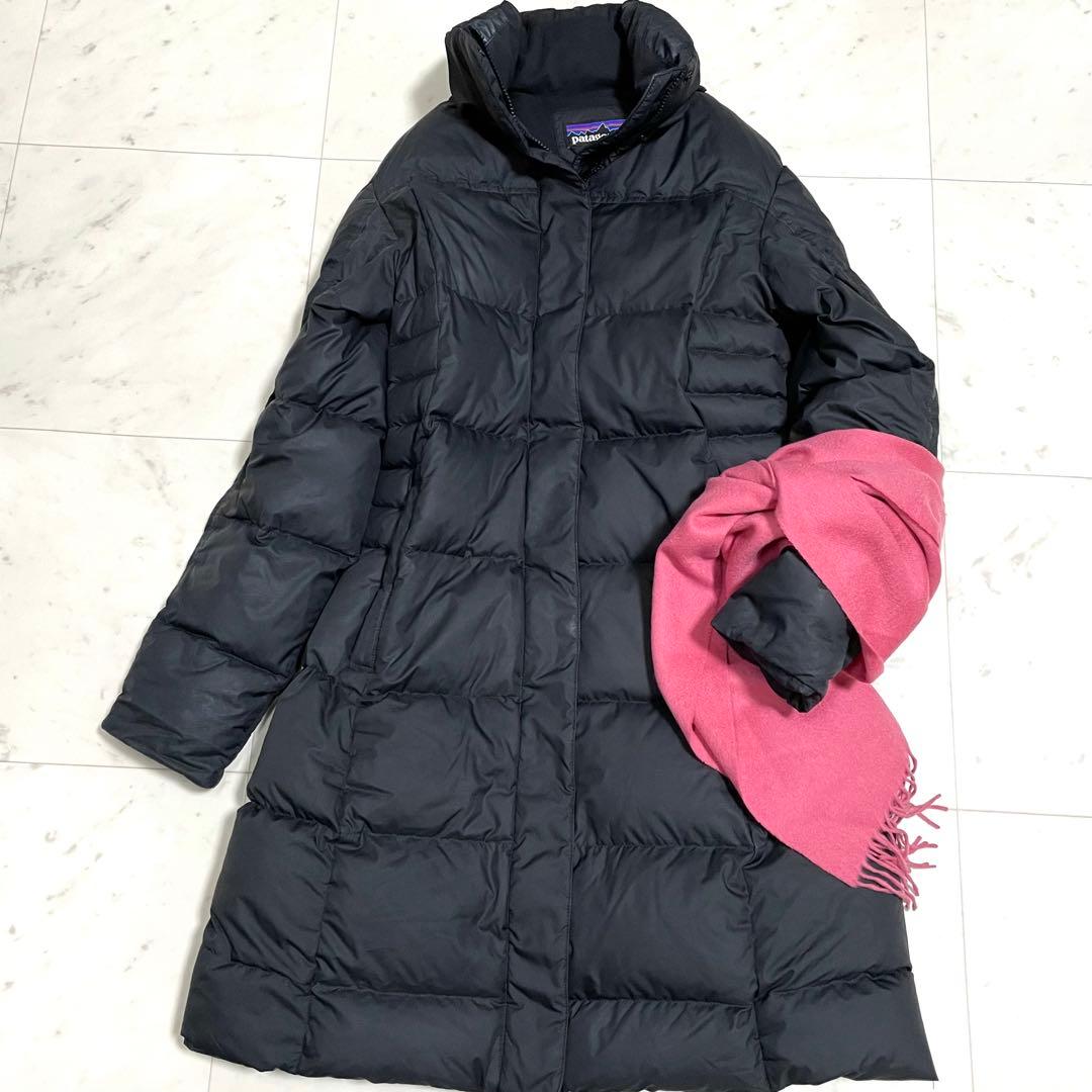 最終オークション‼️パタゴニア ロングダウンコート ダウンウフード付き 黒 F