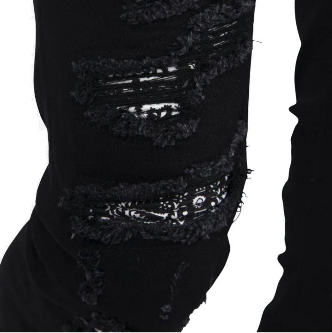 パンツ mnml X165 Paisley Stretch Denim Black