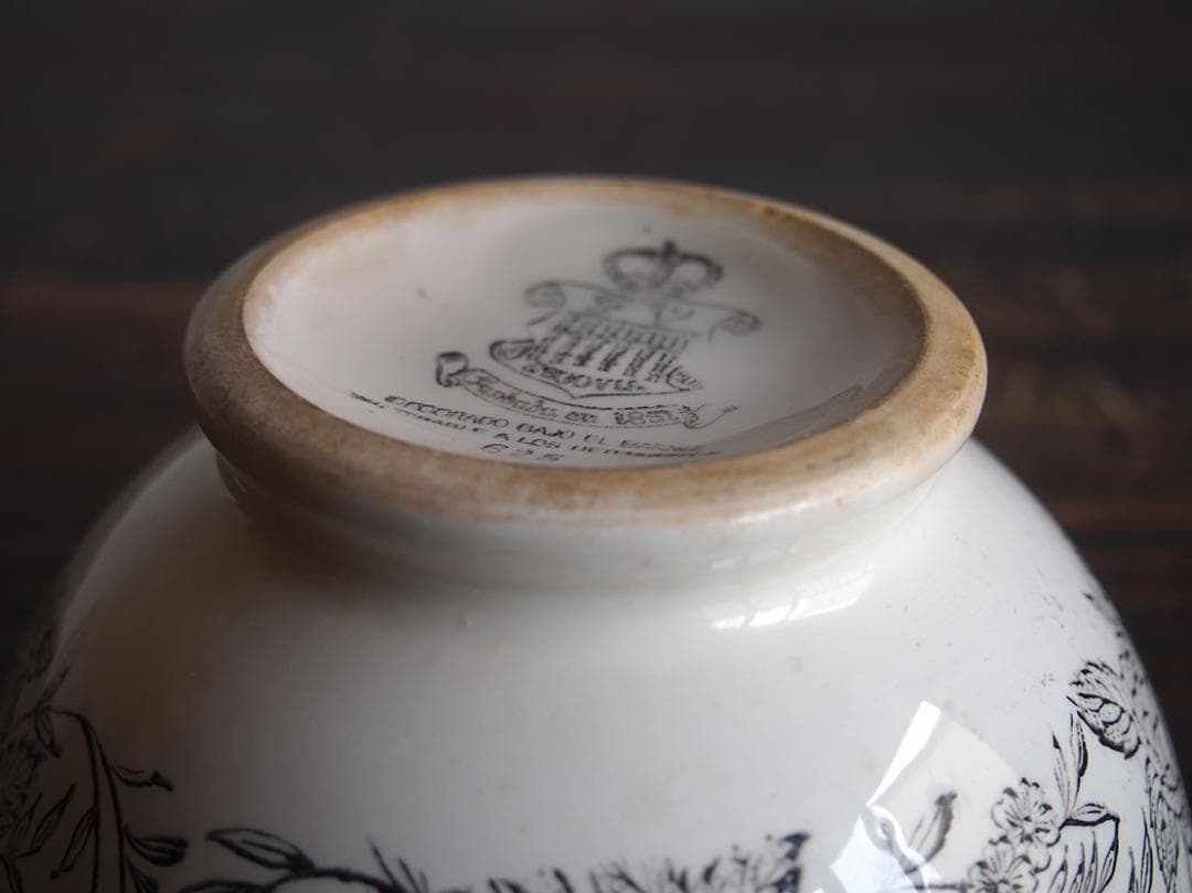 しろくま___グリザイユ カフェオレボウル トランスファーウエア/K275