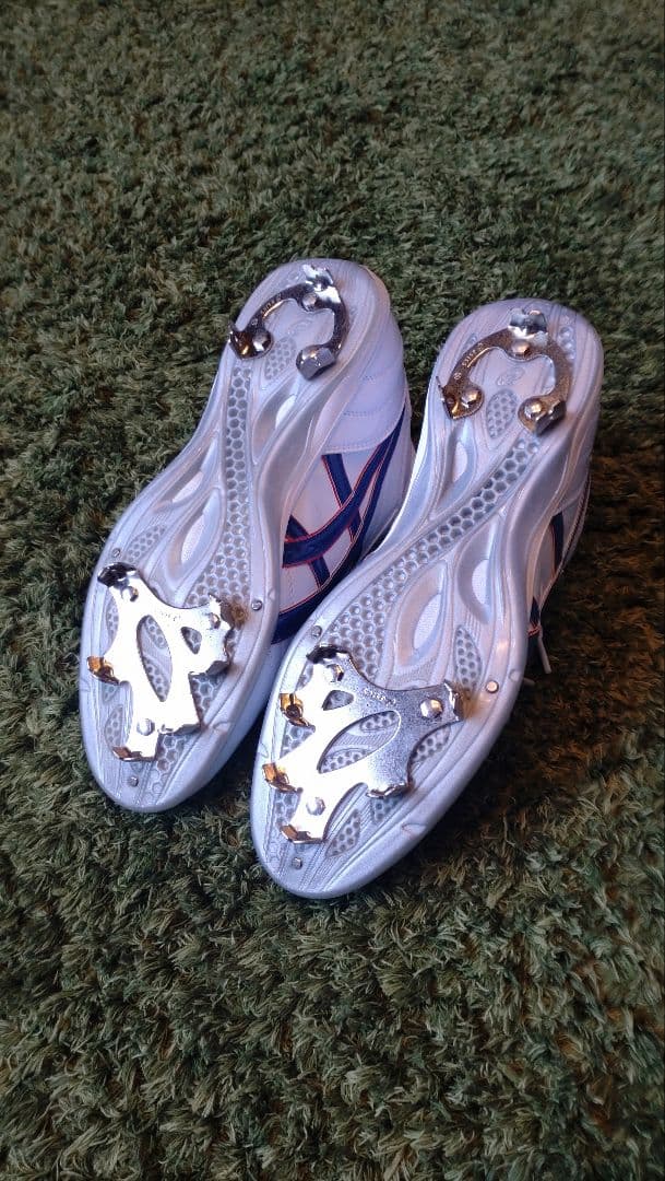 asics スパイクシューズ ホワイト/ブルー