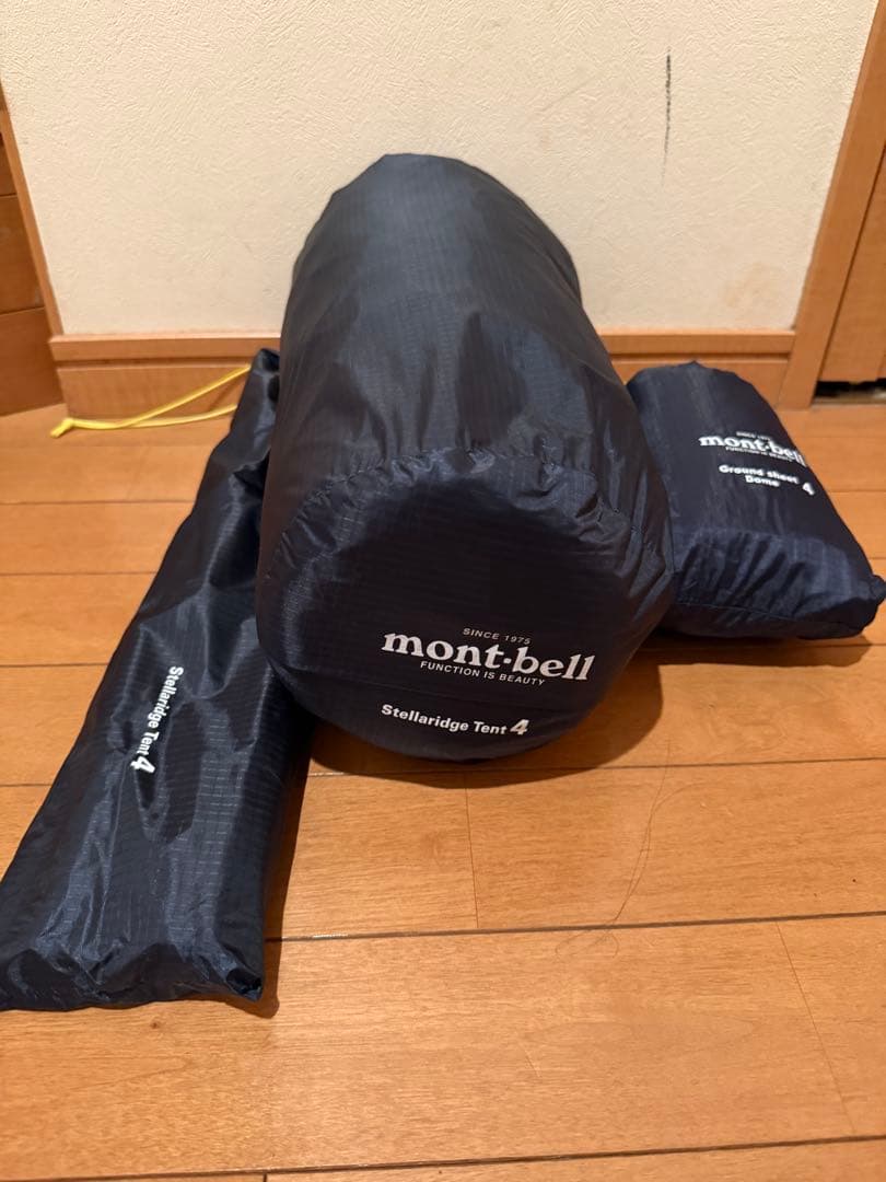 モンベル　ステラリッジ4スリーブ式 (テント、グランドシート、レインフライ)